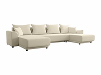 Converteerbare panoramische hoekbank - beige corduroy - afbeelding 4 van  9