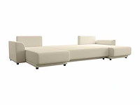 Converteerbare panoramische hoekbank - beige corduroy - afbeelding 5 van  9