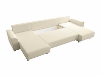 Converteerbare panoramische hoekbank - beige corduroy - afbeelding 6 van  9
