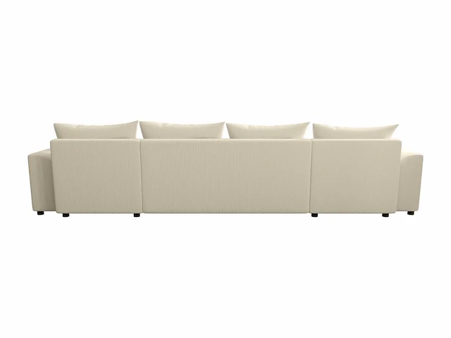 Converteerbare panoramische hoekbank - beige corduroy - afbeelding 7 van  9