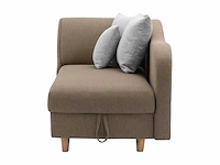 Converteerbare rechte chaise longue in bruine stof met opbergdoos - afbeelding 3 van  9