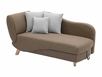 Converteerbare rechte chaise longue in bruine stof met opbergdoos - afbeelding 4 van  9