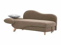 Converteerbare rechte chaise longue in bruine stof met opbergdoos - afbeelding 5 van  9