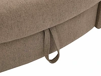 Converteerbare rechte chaise longue in bruine stof met opbergdoos - afbeelding 7 van  9
