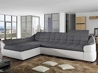 Converteerbare stof & faux hoekbank - links
