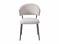 Corduroy & zwarte metalen stoel - beige (x6) - afbeelding 3 van  7
