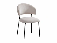 Corduroy & zwarte metalen stoel - beige (x6) - afbeelding 4 van  7