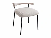 Corduroy & zwarte metalen stoel - beige (x6) - afbeelding 5 van  7