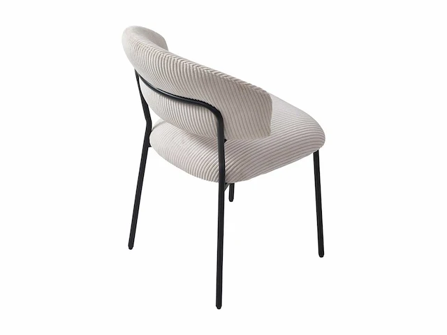 Corduroy & zwarte metalen stoel - beige (x6) - afbeelding 7 van  7