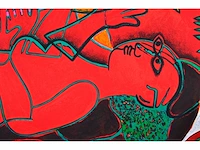 Corneille - femme rouge et l’oiseau - litho - afbeelding 7 van  11