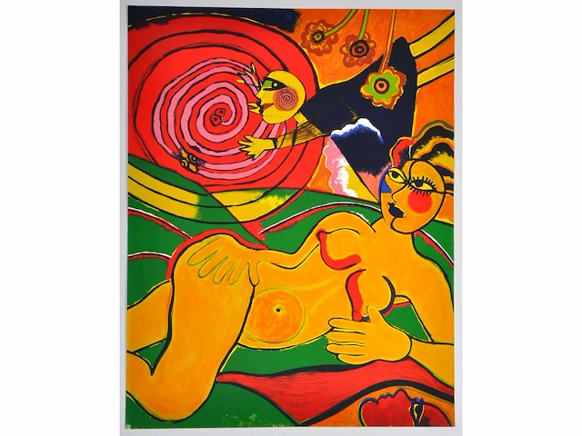 Corneille - lenchantement du soleil serpent - litho - 100x78 cm - afbeelding 4 van  11