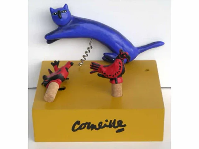 Corneille “blauwe kat met twee vogels” - afbeelding 2 van  2