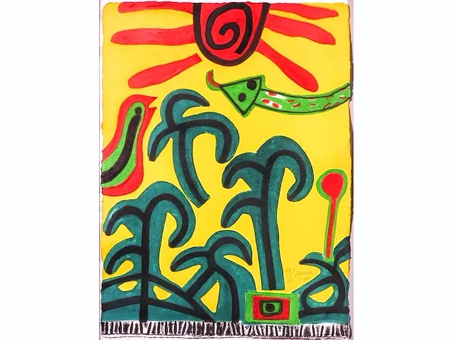 Corneille (luik, 1922 - 2010) - zeldzame aquagravure - afbeelding 2 van  3