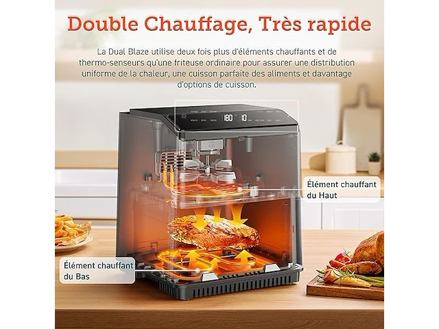 Cosori luchtfriteuse dual blaze 6,4l 1700w - afbeelding 2 van  3