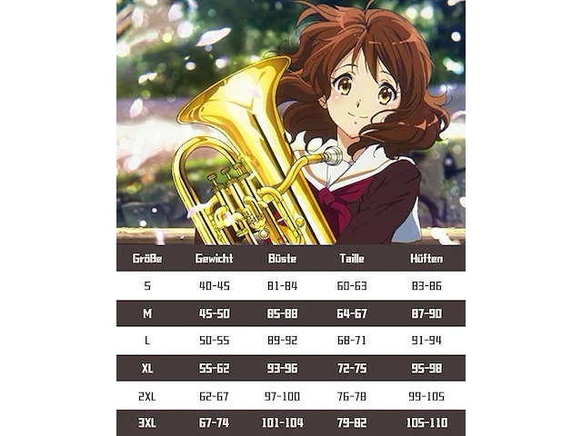 Cr rolecos anime sound! euphonium cosplay kostuum (xxl) - afbeelding 4 van  4