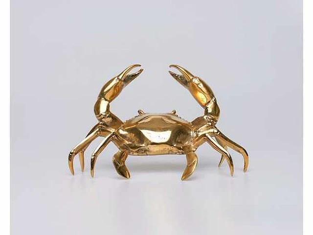 Crabe on bronze gepolijst - 24x14x12 cm - limited edition - certificaat - afbeelding 2 van  5