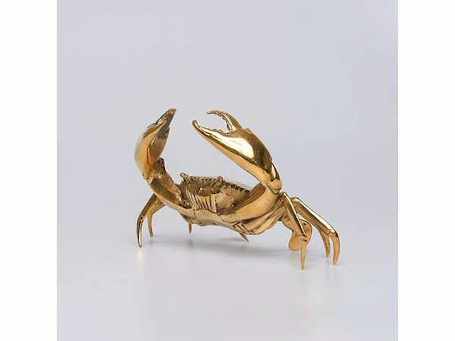 Crabe on bronze gepolijst - 24x14x12 cm - limited edition - certificaat - afbeelding 3 van  5