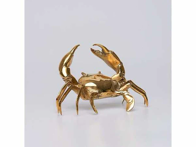 Crabe on bronze gepolijst - 24x14x12 cm - limited edition - certificaat - afbeelding 4 van  5