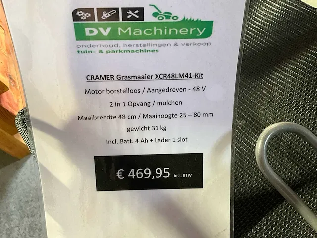 Cramer xcr48lm41-kit accu grasmaaier - afbeelding 6 van  6