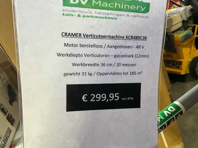 Cramer xcr48sc36 accu verticuteermachine - afbeelding 6 van  6