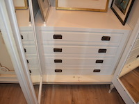 Craquelé slaapkamerkast met 6 deuren, carquelé commode met marmeren blad en 4 lades, craqluelé nachtkastje met marmeren blad en 2 lades - afbeelding 10 van  19