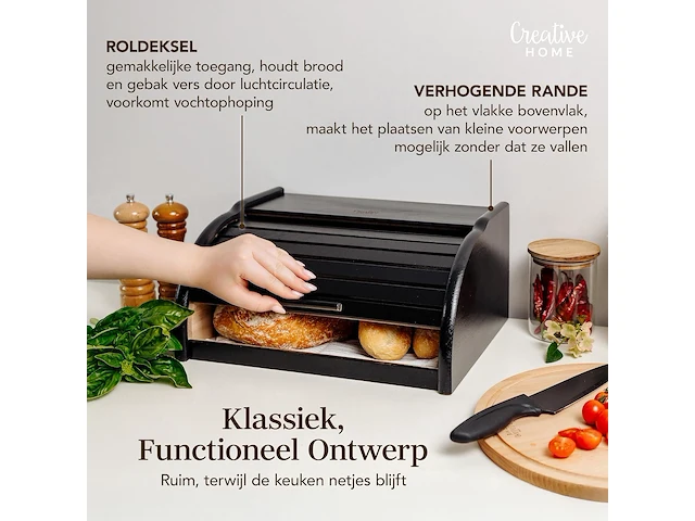 Creative home houten broodtrommel - afbeelding 4 van  5