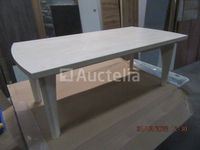 Crème massief houten salontafel - afbeelding 1 van  5