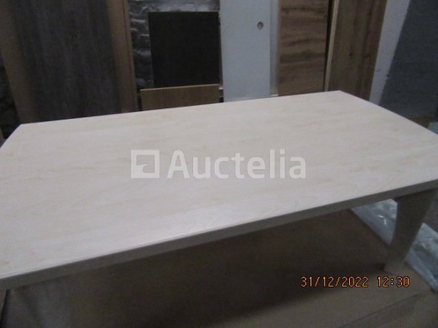 Crème massief houten salontafel - afbeelding 3 van  5