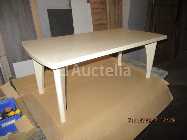 Crème massief houten salontafel - afbeelding 4 van  5