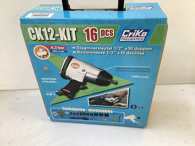 Criko ck12 slagmoersleutel voor compressor met accessoires (30x) - afbeelding 1 van  7