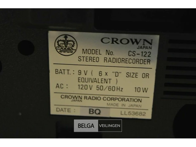Crown retro stereo radiorecorder lgs 122 - afbeelding 4 van  4