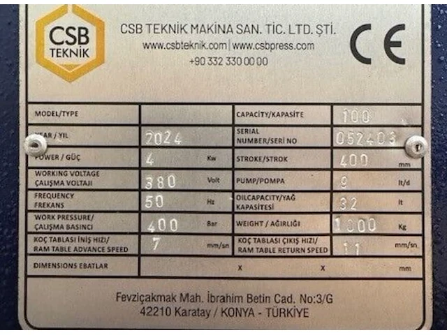 Csb teknik wsb100 werkplaatspers - afbeelding 4 van  4