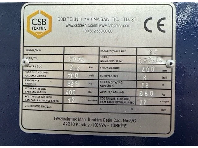 Csb teknik wsb30 werkplaatspers - afbeelding 4 van  4