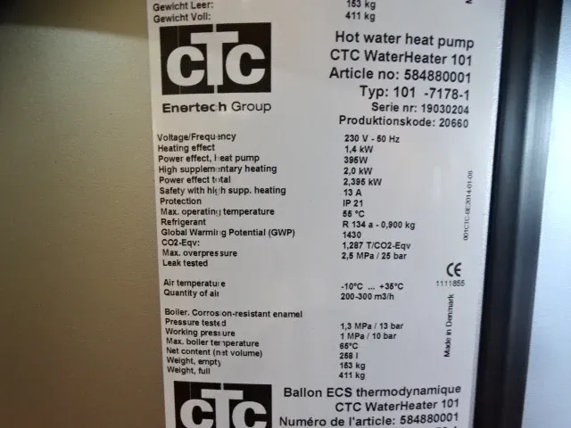 Ctc waterboiler 258l - afbeelding 4 van  6
