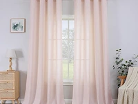 Cucraf gordijn van echt natuurlijk linnen, met oogjes, 140 x 245 cm - afbeelding 1 van  4