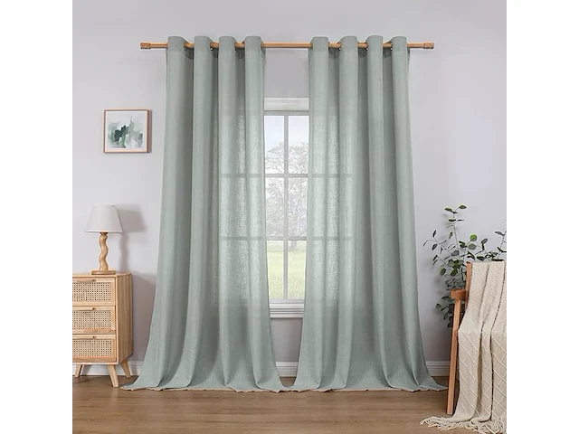 Cucraf linnen gordijnen (260 x 140 cm) - afbeelding 1 van  3