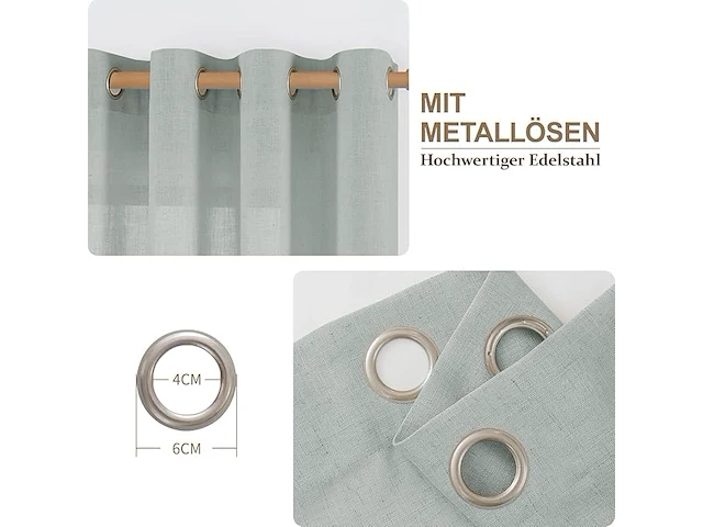 Cucraf linnen gordijnen (260 x 140 cm) - afbeelding 2 van  3