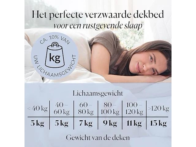 Cura pearl classic 135x200 7kg premium katoenen verzwaringsdeken - afbeelding 3 van  5