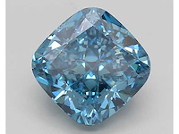 Cushion 1.25 ct – fancy vivid blue / vs2 – hrd - afbeelding 1 van  2