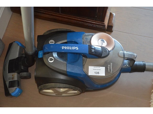 Cycloon stofzuiger philips, grijs stoffen poef - afbeelding 2 van  6