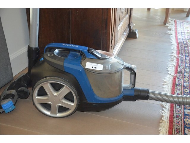 Cycloon stofzuiger philips, grijs stoffen poef - afbeelding 4 van  6