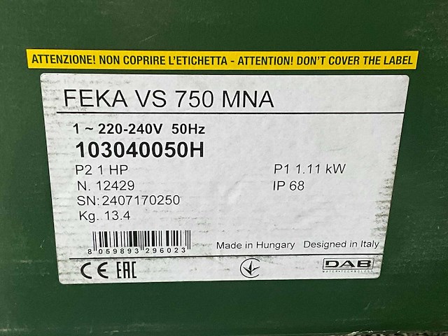 Dab vuilwaterpomp - afbeelding 4 van  4