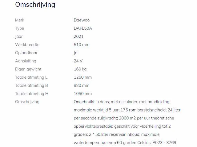Daewoo - 2025 - dafl50a - vloerschrobmachine - afbeelding 36 van  41