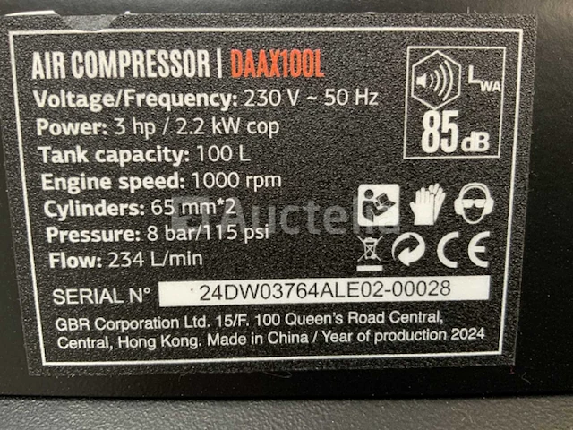 Daewoo daax100l luchtcompressor - afbeelding 16 van  16