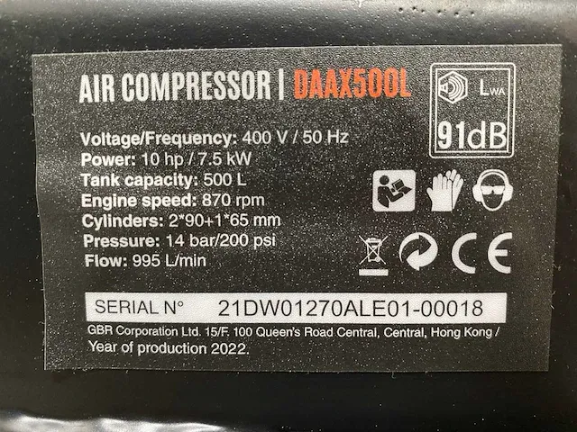 Daewoo daax500l professionele luchtcompressor - afbeelding 3 van  17