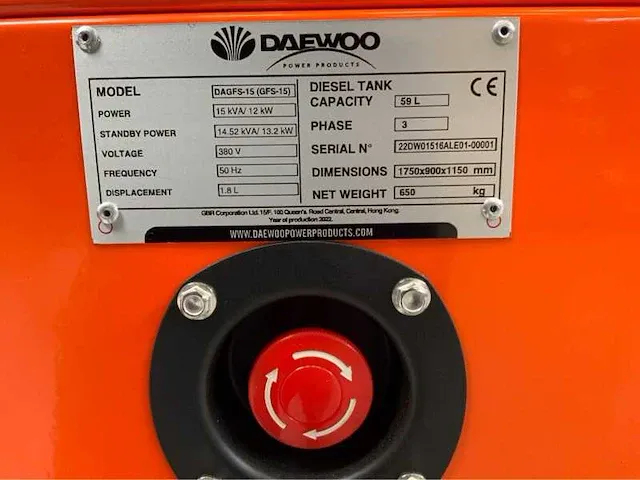 Daewoo dagfs-15 15kva noodstroomaggregaat (2x) - afbeelding 19 van  22