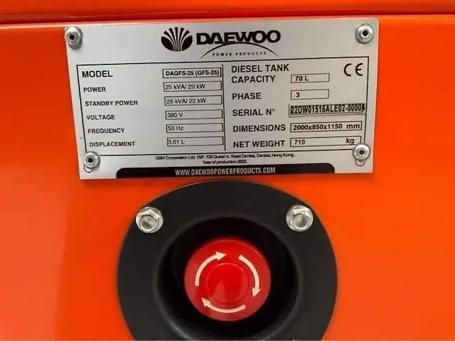 Daewoo dagfs-25 25kva noodstroomaggregaat (2x) - afbeelding 4 van  19