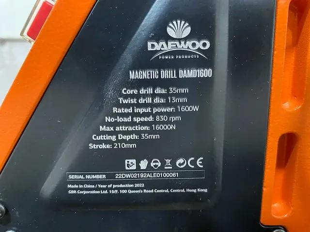 Daewoo damd1600 magnetische boormachine - afbeelding 5 van  17