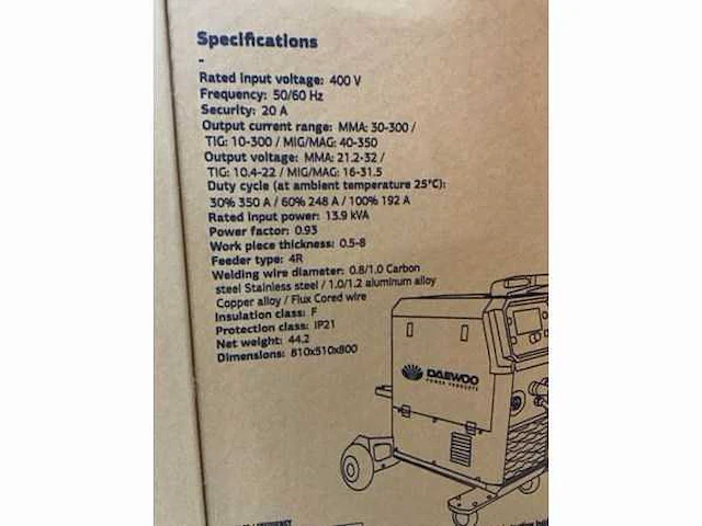 Daewoo damig350gdl & daws-10l - watergekoeld multifunctioneel lasapparaat - afbeelding 11 van  19