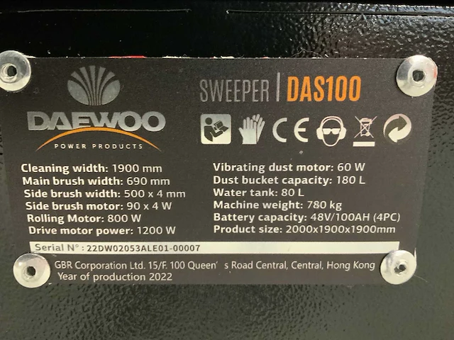 Daewoo das100 cabine veegmachine - 2024 - afbeelding 11 van  26